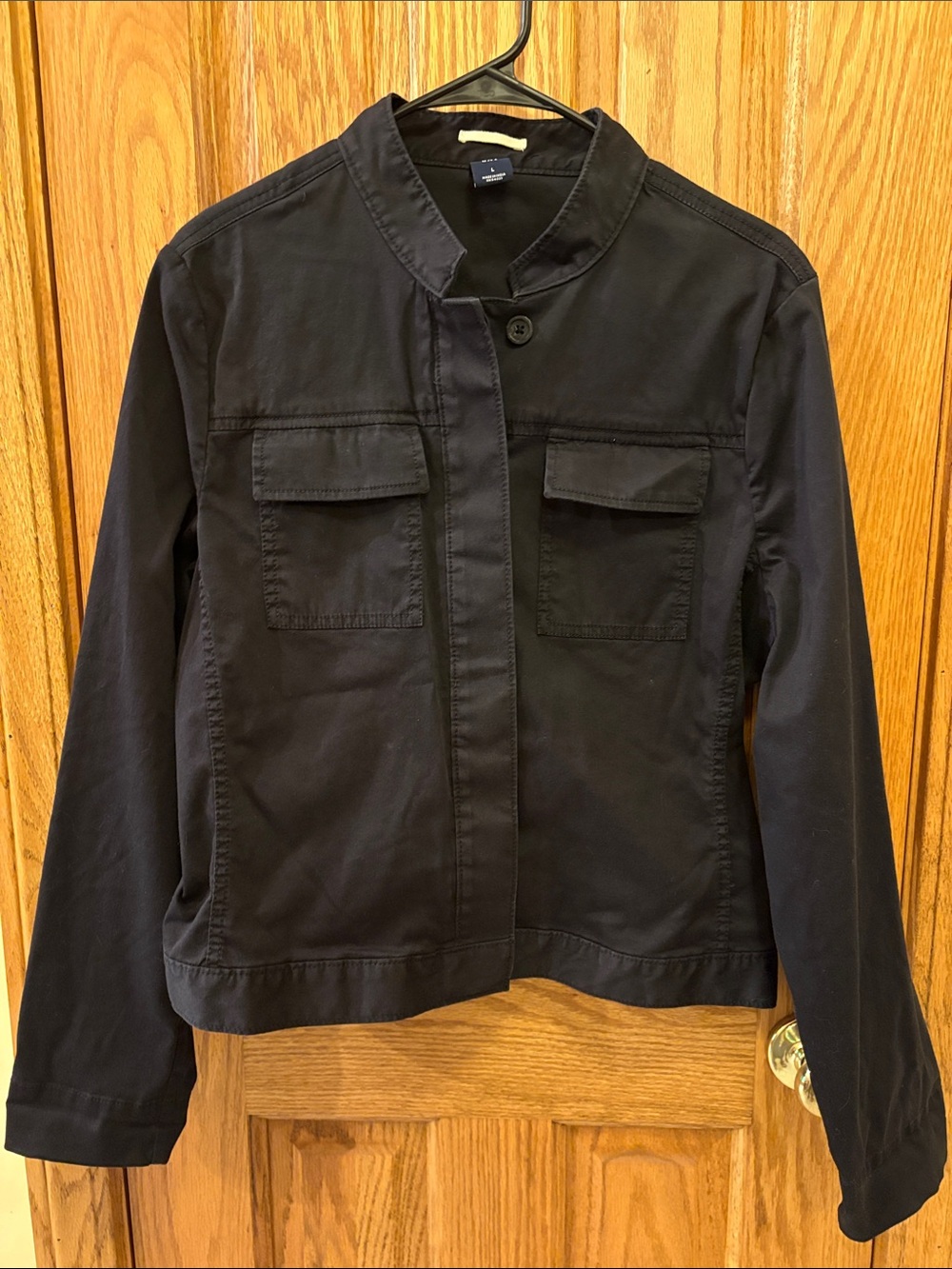 VINTAGE GAP Black Utility/Bomber Jacket with Front Flap Pockets EUC